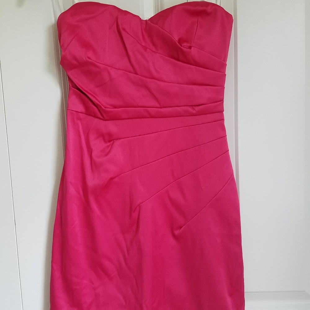 Hot pink strapless dress